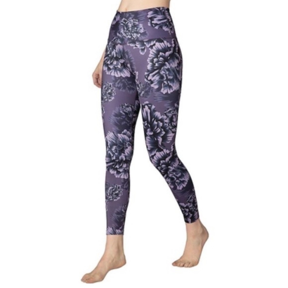 Beyond Yoga Purple Floral High-Waist Leggings